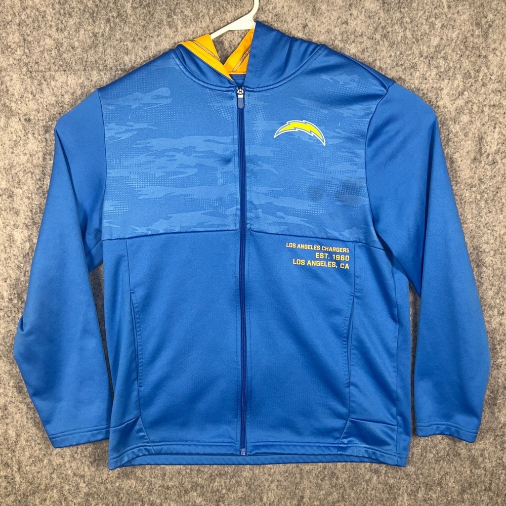 NFL Team Apparel Los Angeles Chargers Full Zip Hoodie Men's Large Blue Camo